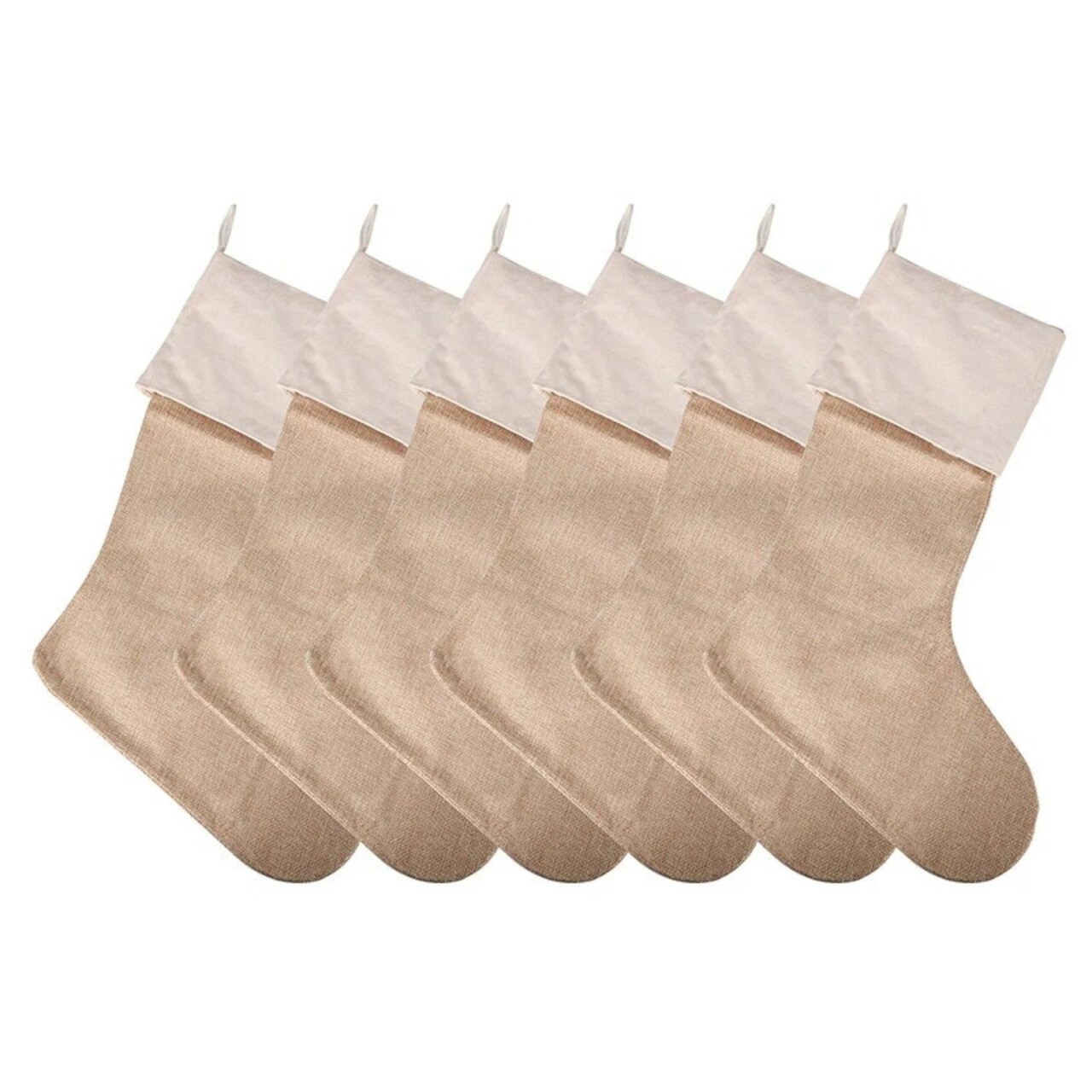 6x Christmas Stockings Home Fireplace Decor Hanging Burlap Stockings Ornamens